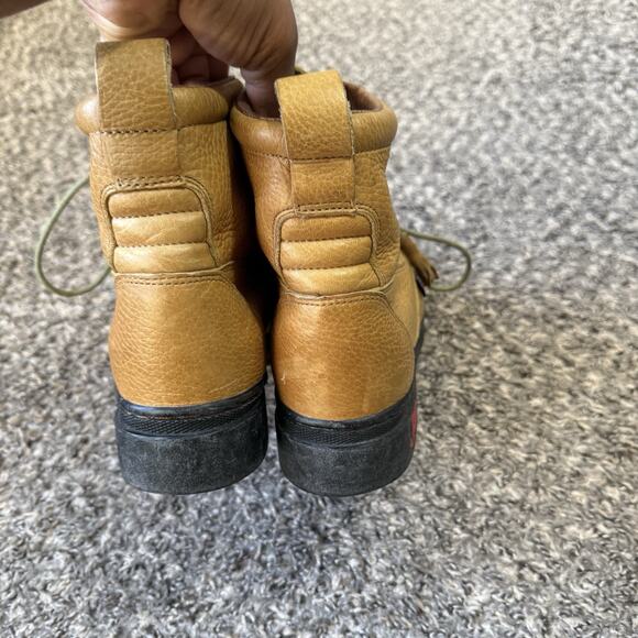 Vintage Justin Roper Tan Brown Leather Lace Up Boots 7.5 B Kiltie Boho Y2K 90s - Picture 2 of 8